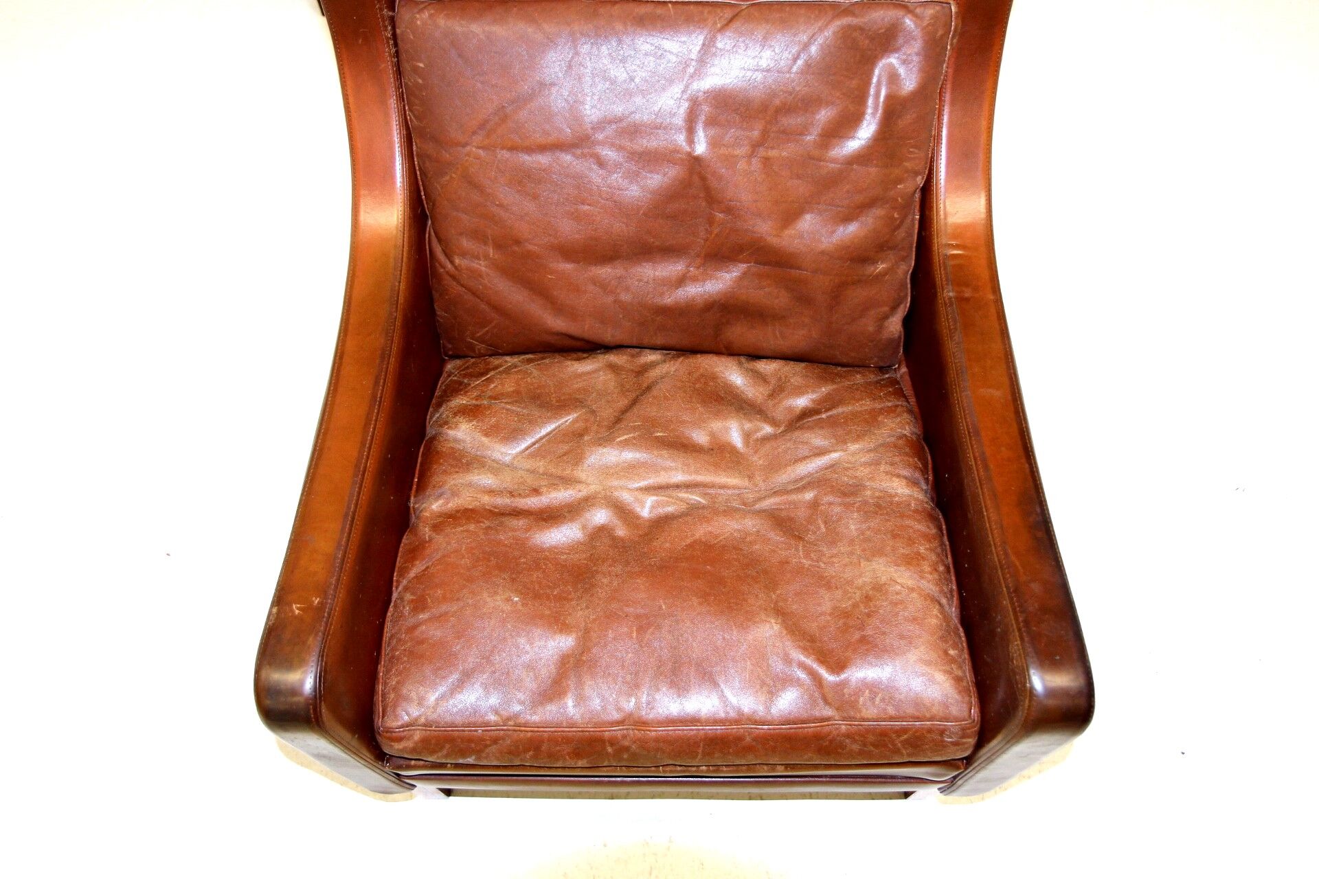 Scandinavian leather armchair, Denmark, 1960