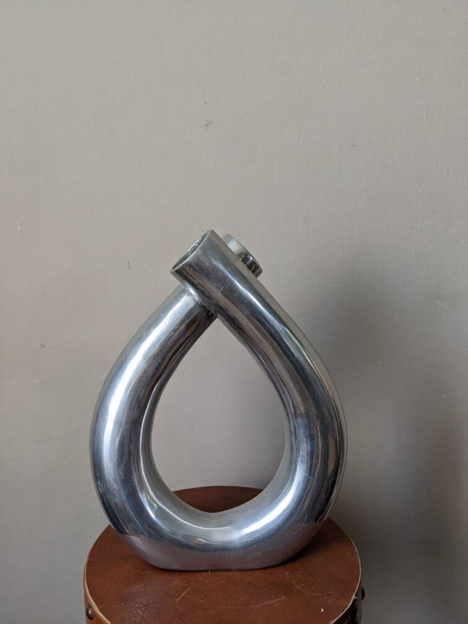 Contemporary minimalist design cast aluminum soliflore vase in silver