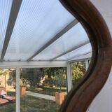 Wooden daisy mirror 26x26cm