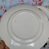 Set de 6 assiettes plates anciennes Badonviller  fleurs Oranges et vertes