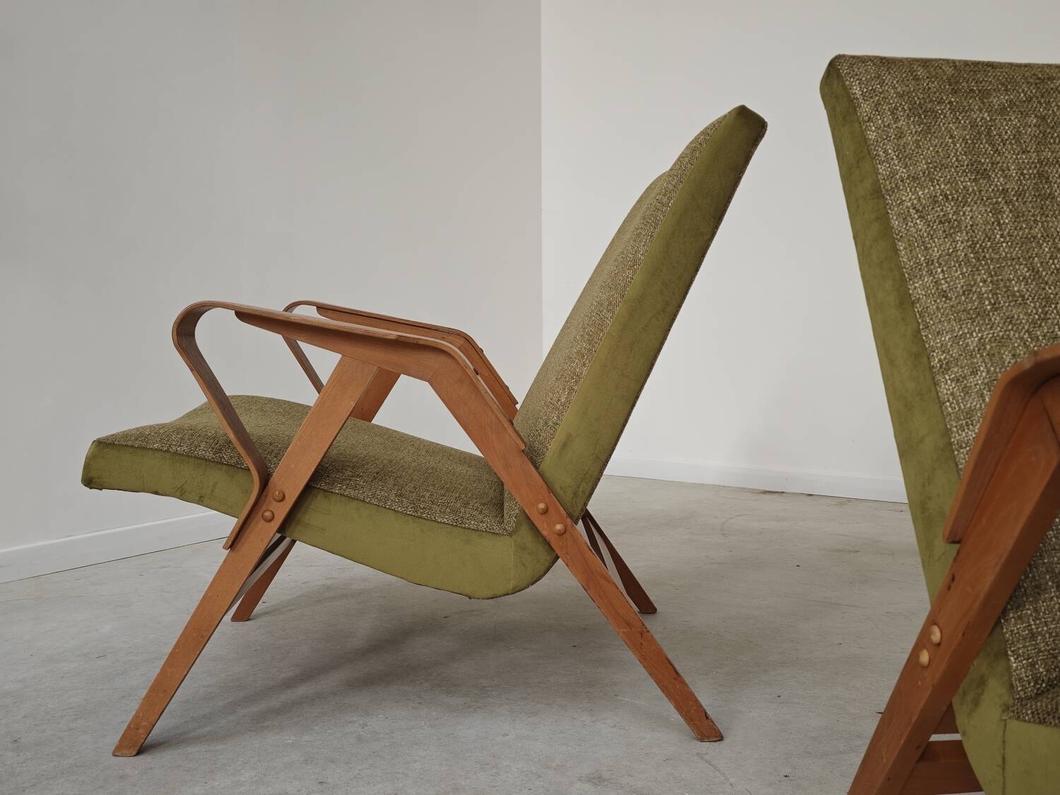 Pair of armchairs restored by Frantisek Jirak for Tatra Nabytok 1960