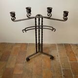 Large Brutalist Wrought Iron Candlestick