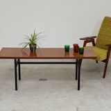 Table basse en métal et bois, ex Tchécoslovaquie 1970