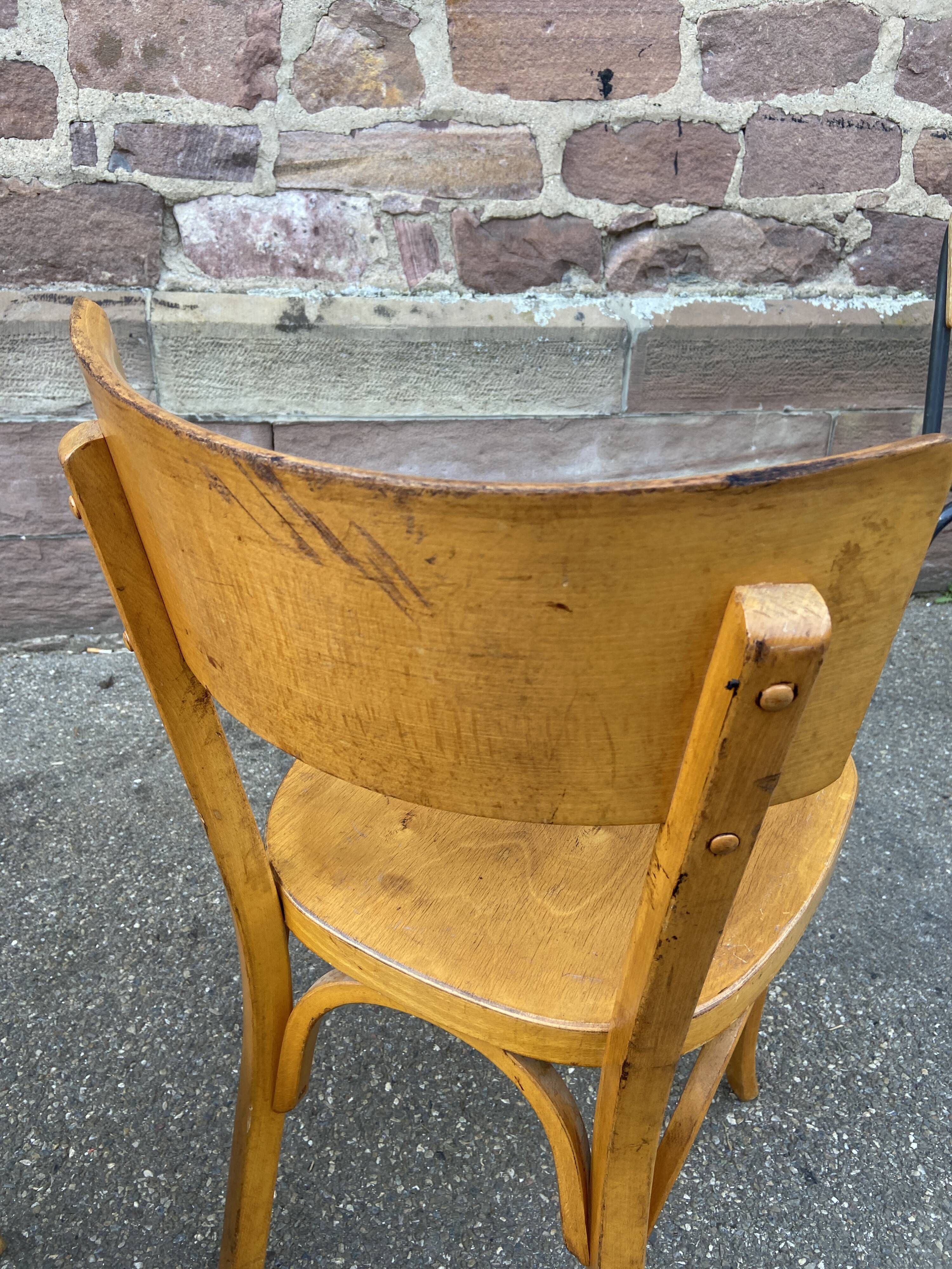 4 chairs bistro café baumann bentwood from the 1950s