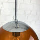 Pendant lamp ball Space Age amber glass chrome 1970s