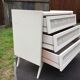 Vintage lacquered chest of drawers grey white
