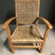 1950's French sea grass rope armchair
