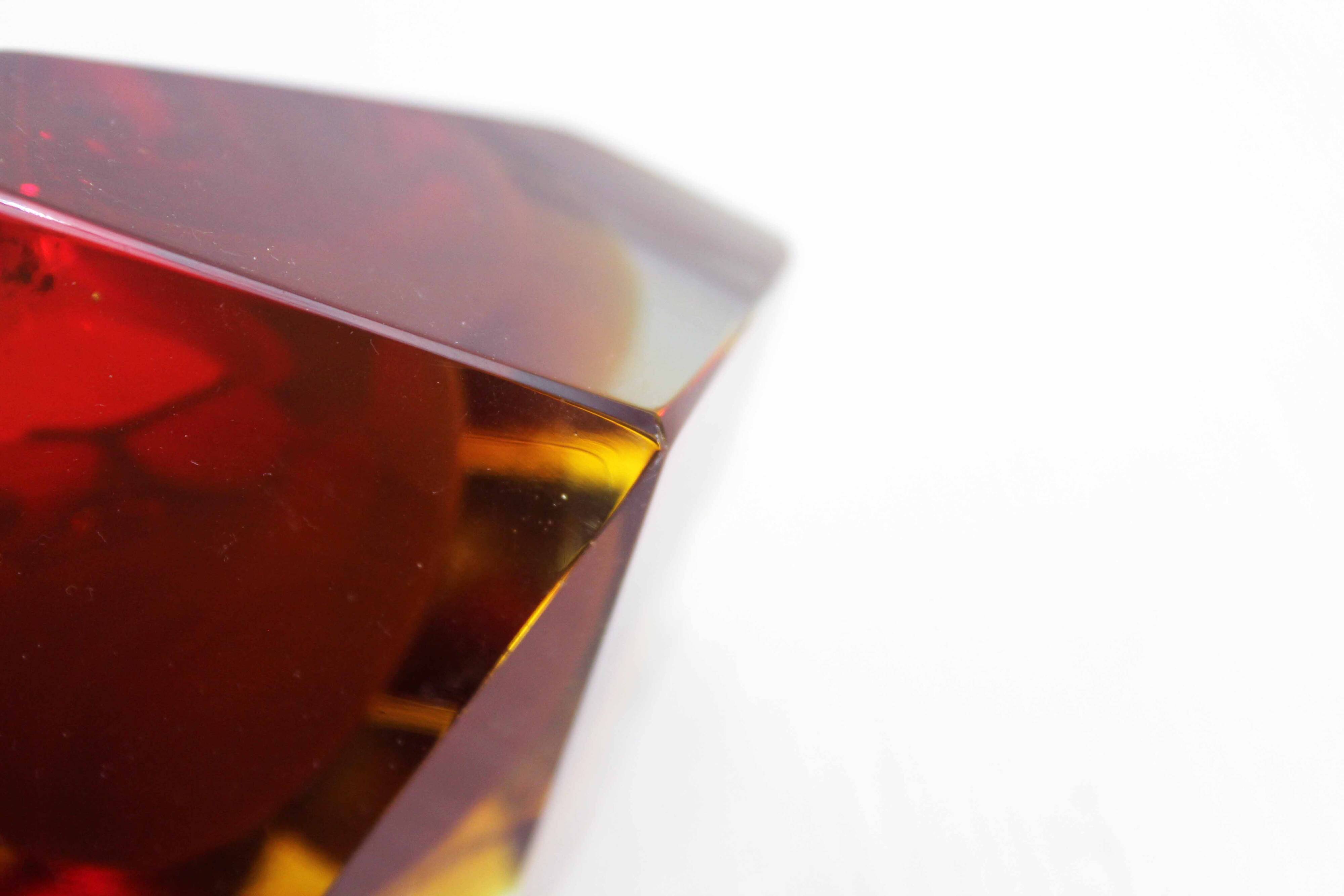 Cendrier diamant en verre de Murano par Seguso