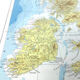 Vintage map of Great Britain and Ireland 43x43cm from 1950