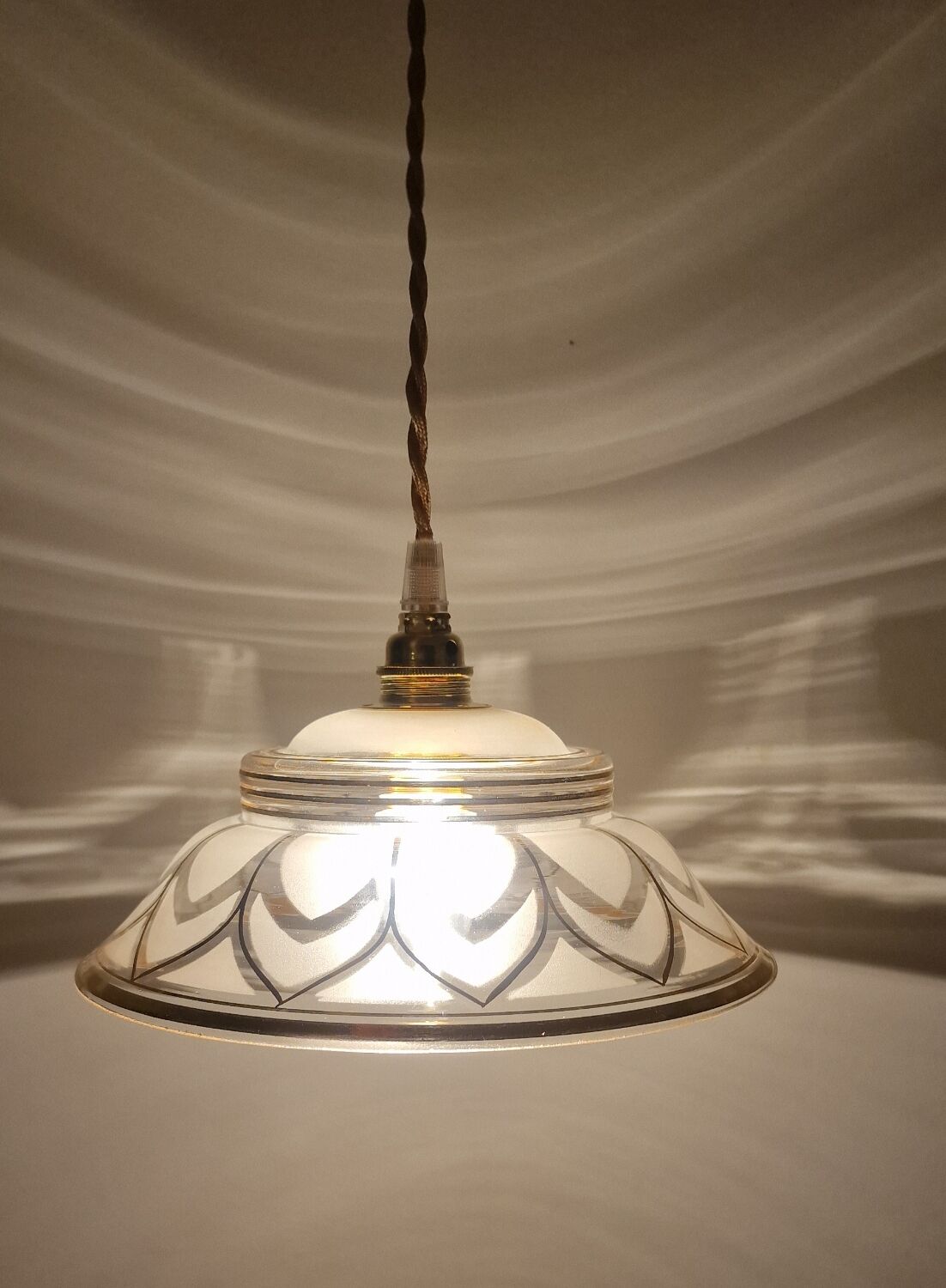 Art deco glassware sliding or pendant lamp