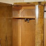 Double Art Deco wardrobe circa 1930 in satin walnut.