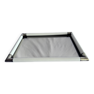Plateau de centre de table rectangulaire en laiton et miroir de Tommaso Bar