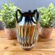 Ceramic vase with handles, flamed decoration – in the style of Capron
