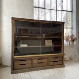 XXL oak display cabinet
