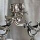 Paire de Chandeliers rocaille métal argenté vintage 1950