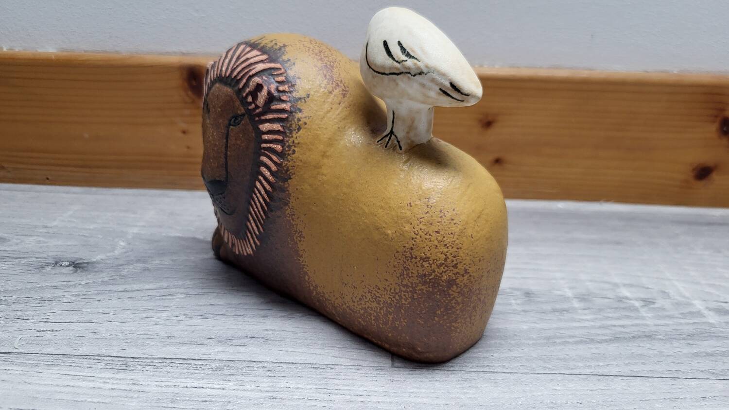Ceramic the lion and the bird Lisa Larson Gustavsberg