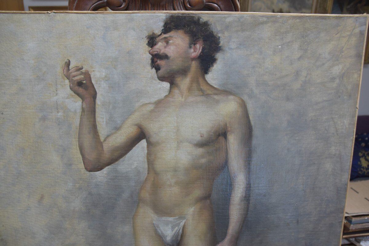Edmond Suau (1871-1929) An Academy, Oil on Canvas Signed
