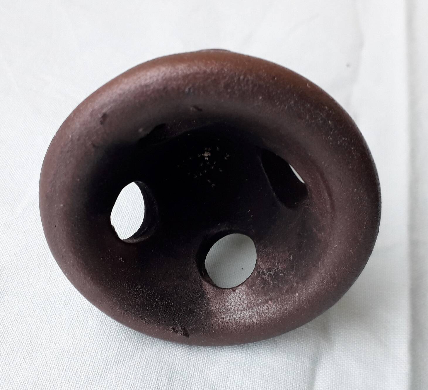Stoneware candle holder by Dubost