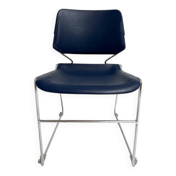 Chaise Matrix Krueger bleu foncé de Thomas Tolleson, années 1970