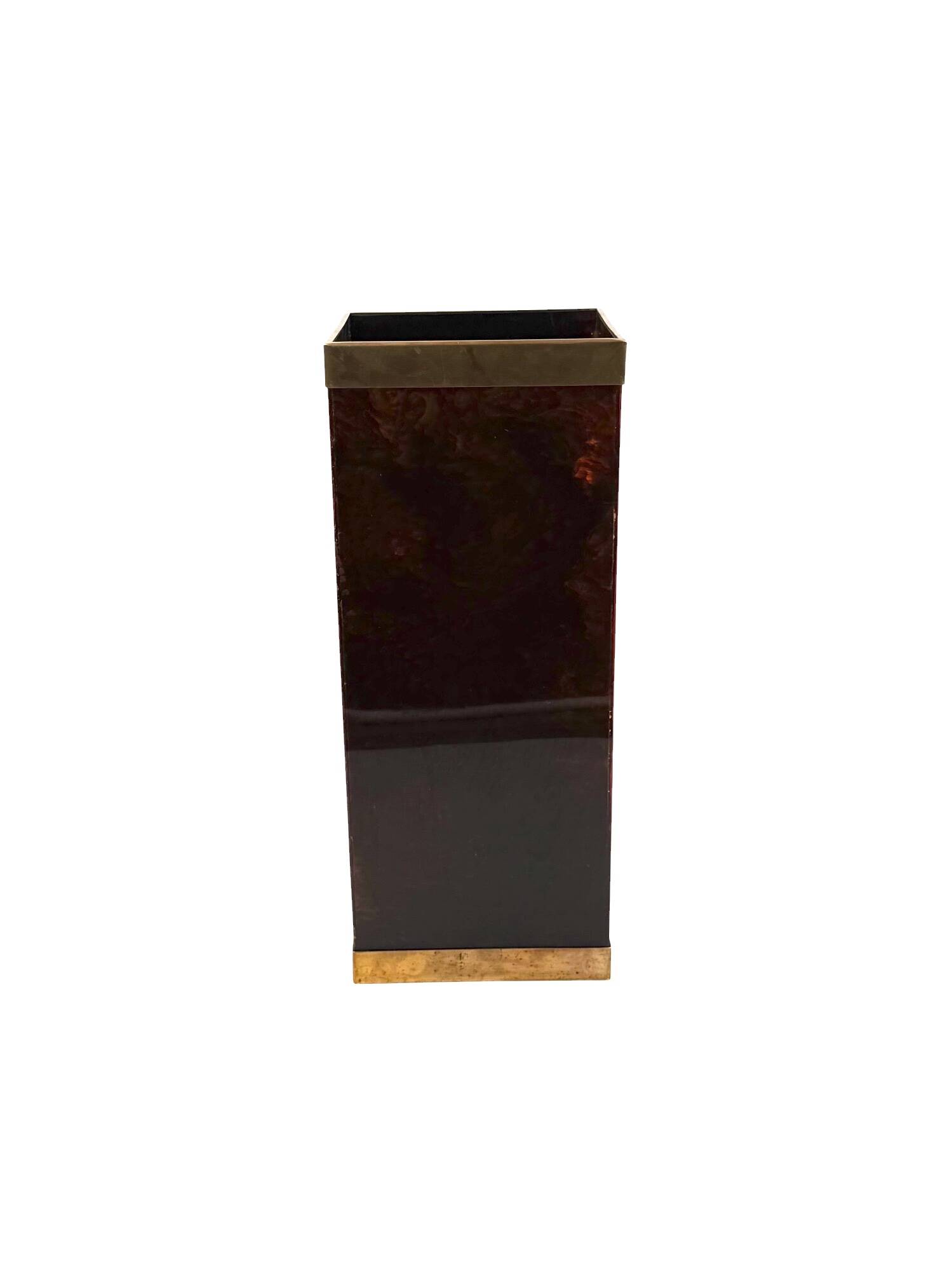 Mid-century brass and bakelite umbrella stand, France 1960s