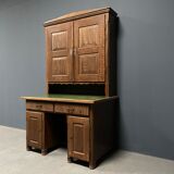 Antique painted pine desk or secretaire with wall unit from Germany late 1800s.