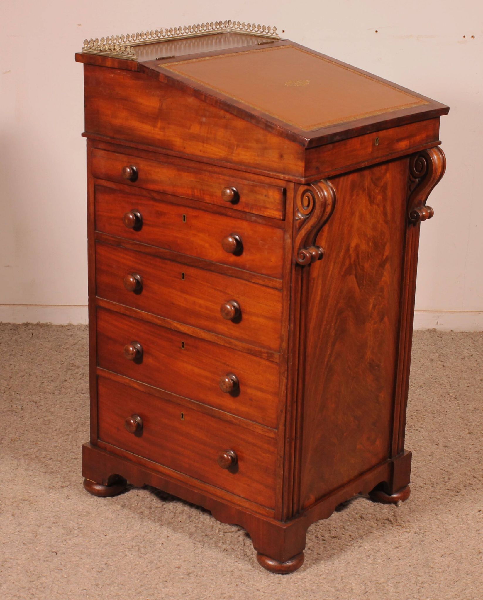 Davenport d'époque Régence en acajou, circa 1810