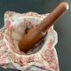 Mortar 3 heads, teak pestle