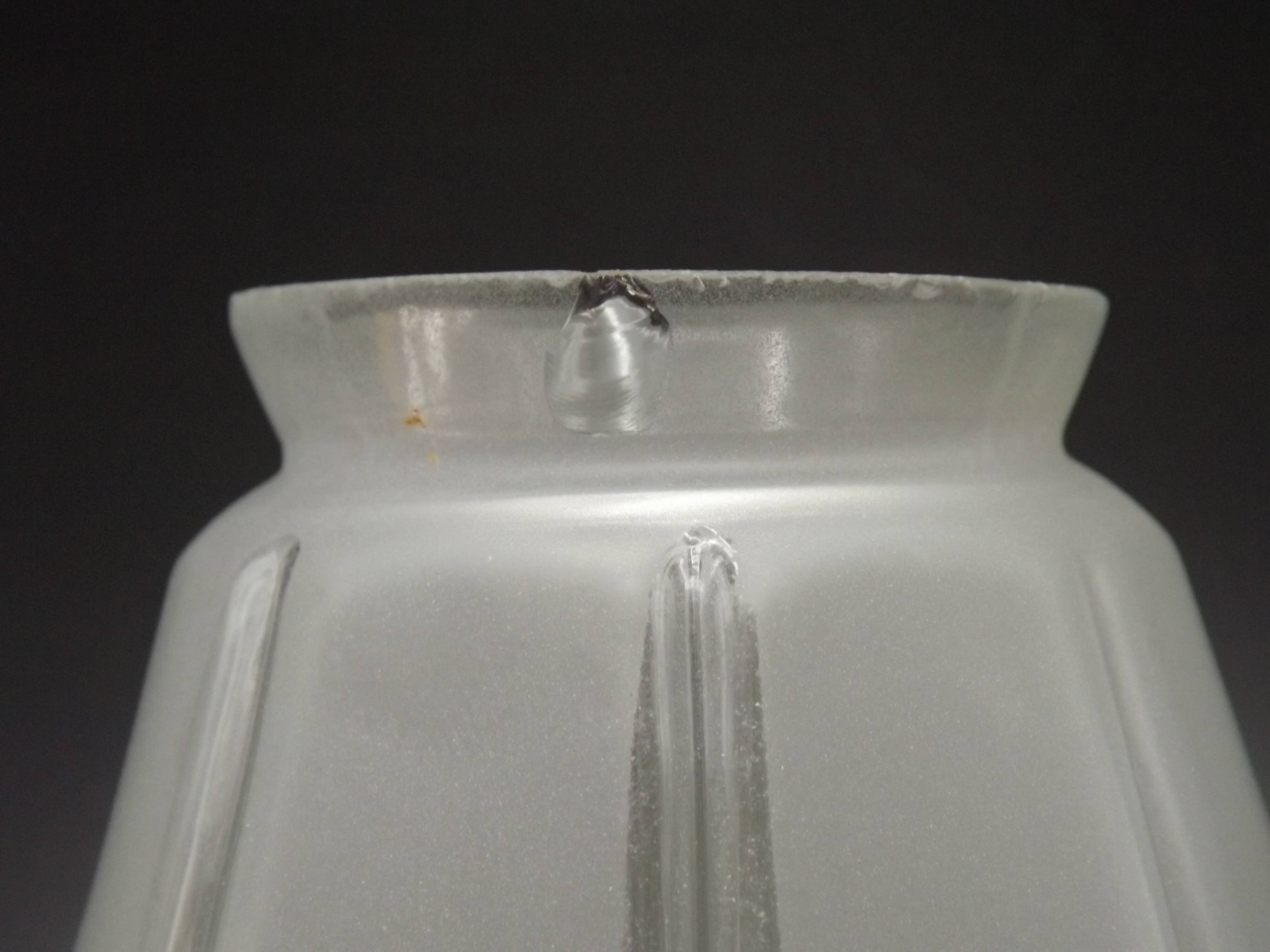 French Vintage Art Deco Replacement Shade With Grooved Abstract Design 0184