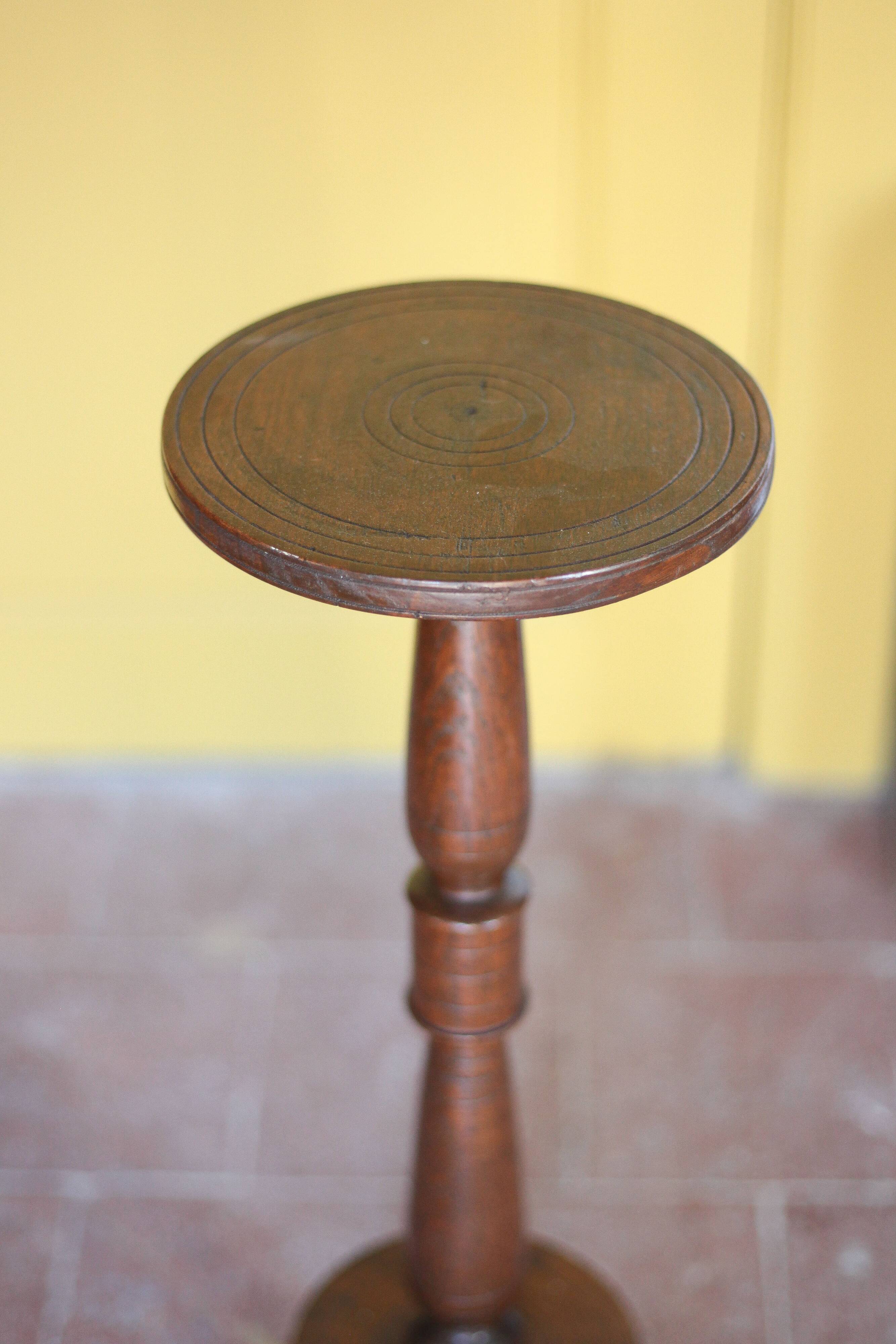 vintage wooden pedestal, Art Deco pedestal, column wood