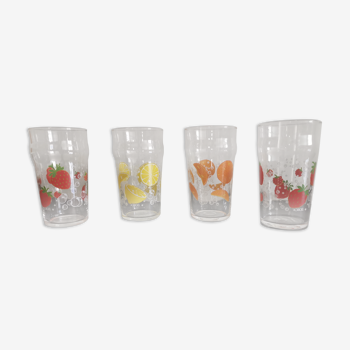 4 grands verres à orangeade Agrigel Arcoroc