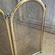 Vintage brass fireplace screen, folding spark guard with 4 panels,