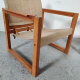 Paire de fauteuils "safari" en pin par Karin Mobring années 80
