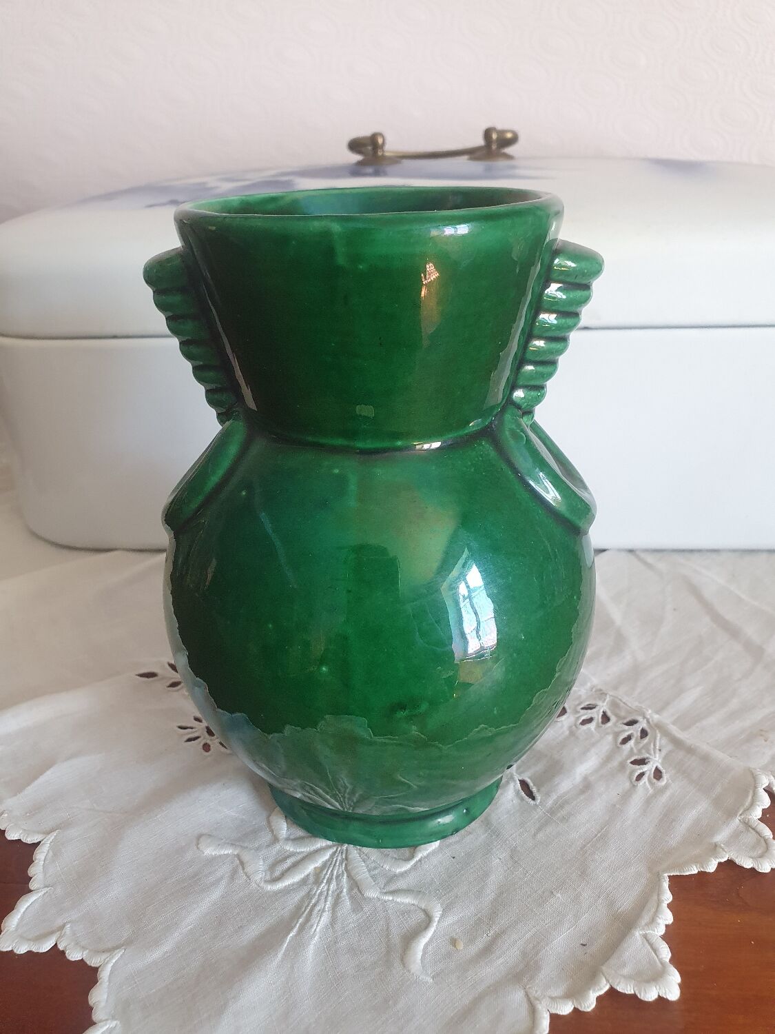 Vase amphore en céramique de St Clément signé B.letalle numeroté