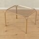 70s Side Table, gold metal frame with glass top
