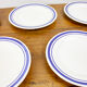 5 assiettes à dessert liseré bleu