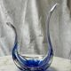 Objet déco style Italien années 60's en verre bleu et transparent