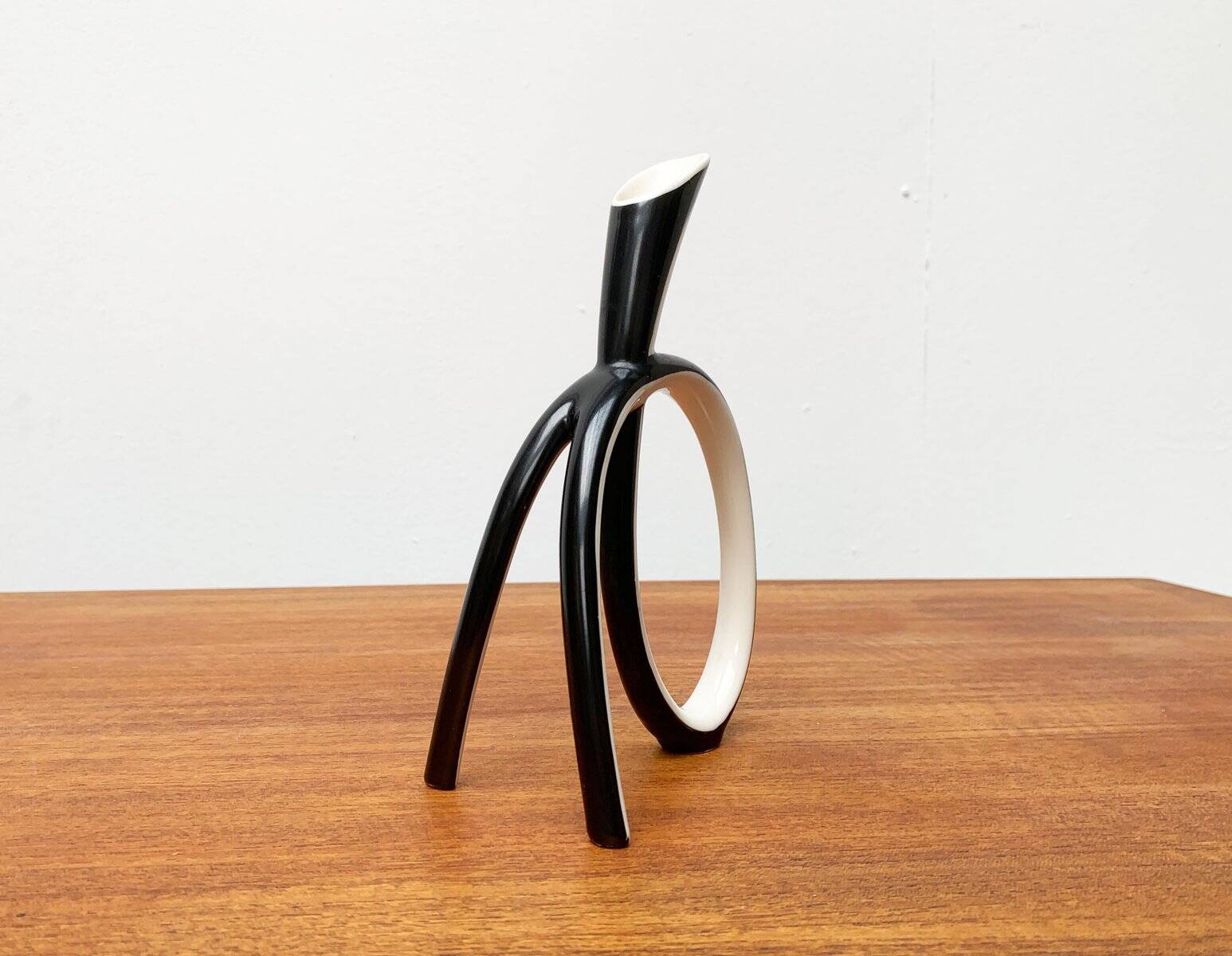 Sculptural porcelain vase from mid-century Germany by Lindner.