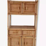 Rattan stand shelf and canning 50s