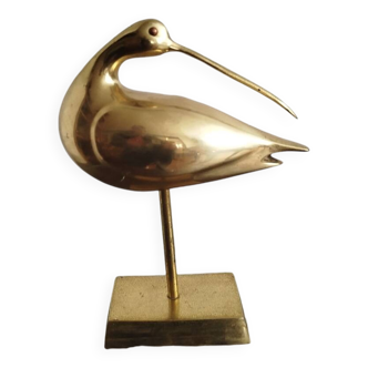 Statue d' oiseaux galbés en laiton , Années 1970