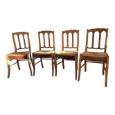 Set of 4 antique light wood chairs: authentic charm and e