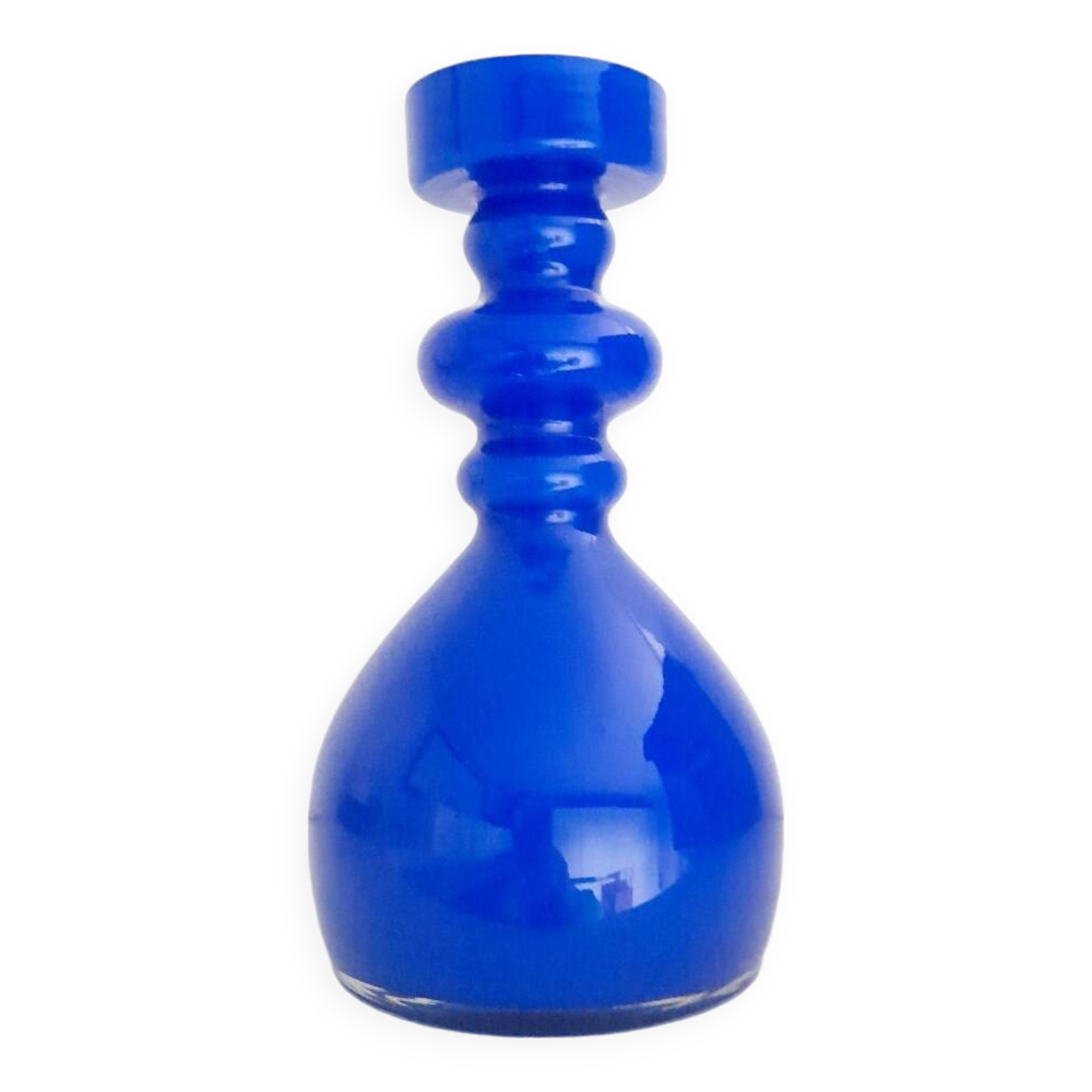 Hirschberg cobalt blue glass ring vase