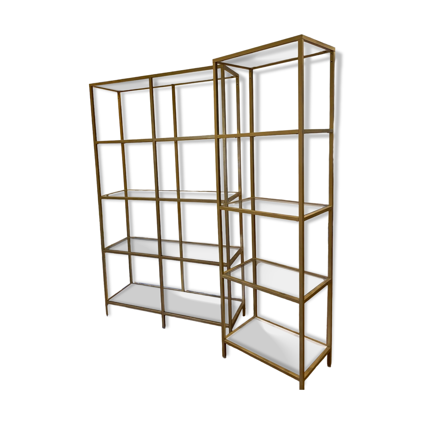 Set of 2 glass shelves