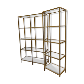 Lot de 2 étagères vitrées