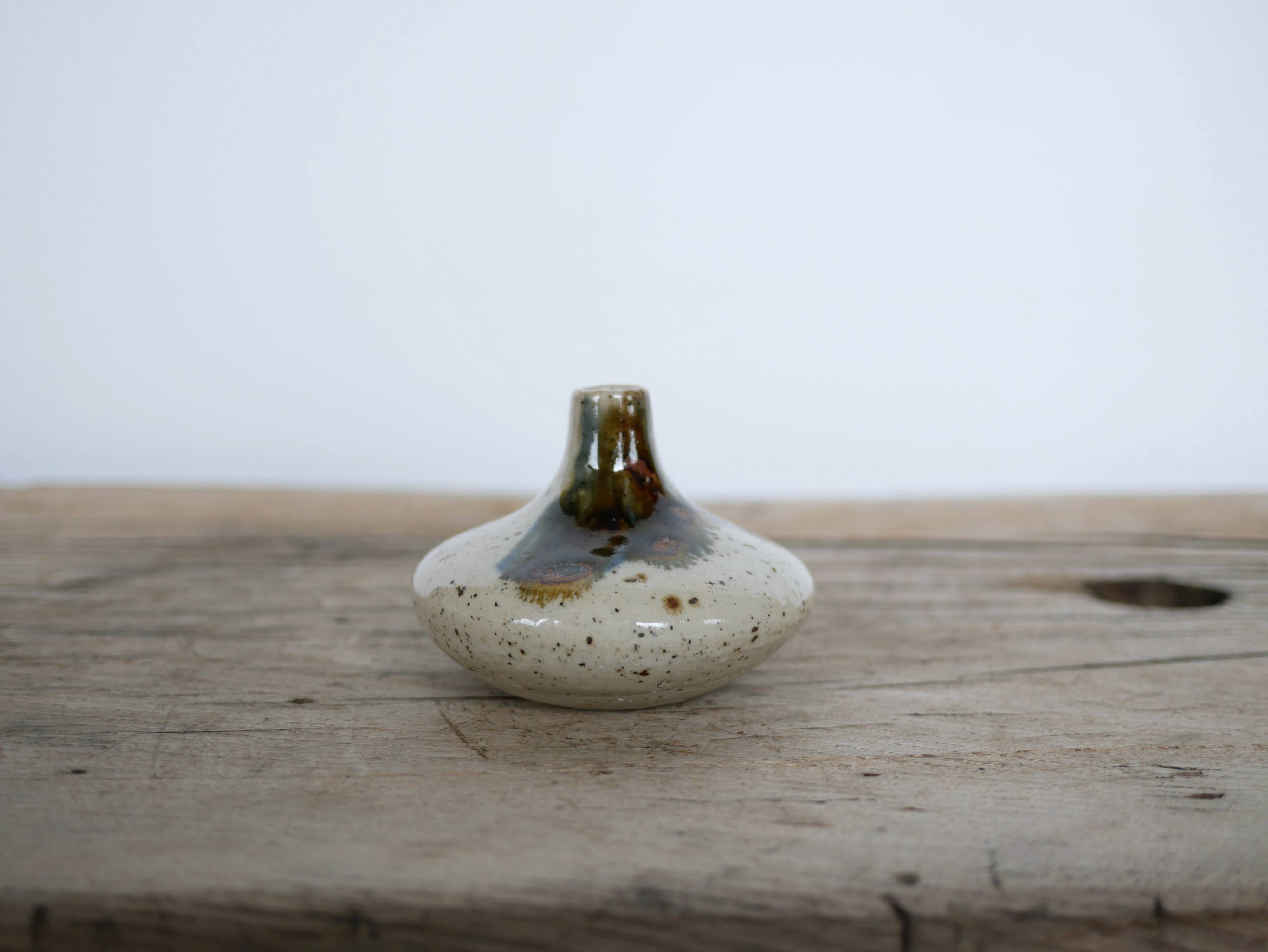 Vintage sandstone soliflore vase signed Cazes