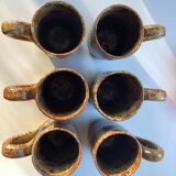 Set of 6 mugs in pyrite sandstone