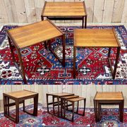 Set of 3 teak nesting tables from the GPlan brand from the 1970s - Series D
