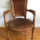 Fauteuil style directoire velours marron
