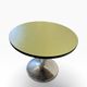 Table basse/table d'appoint ronde vintage vert menthe avec piètement chromé