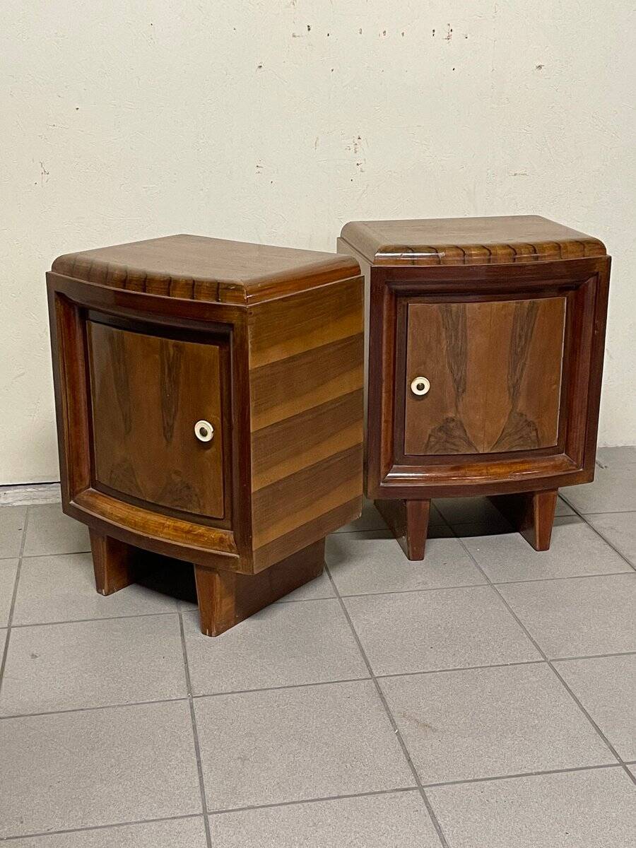Comodini Art Déco, Italia, anni '30, set di 2