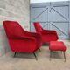 Pair of italian armchairs and ottoman